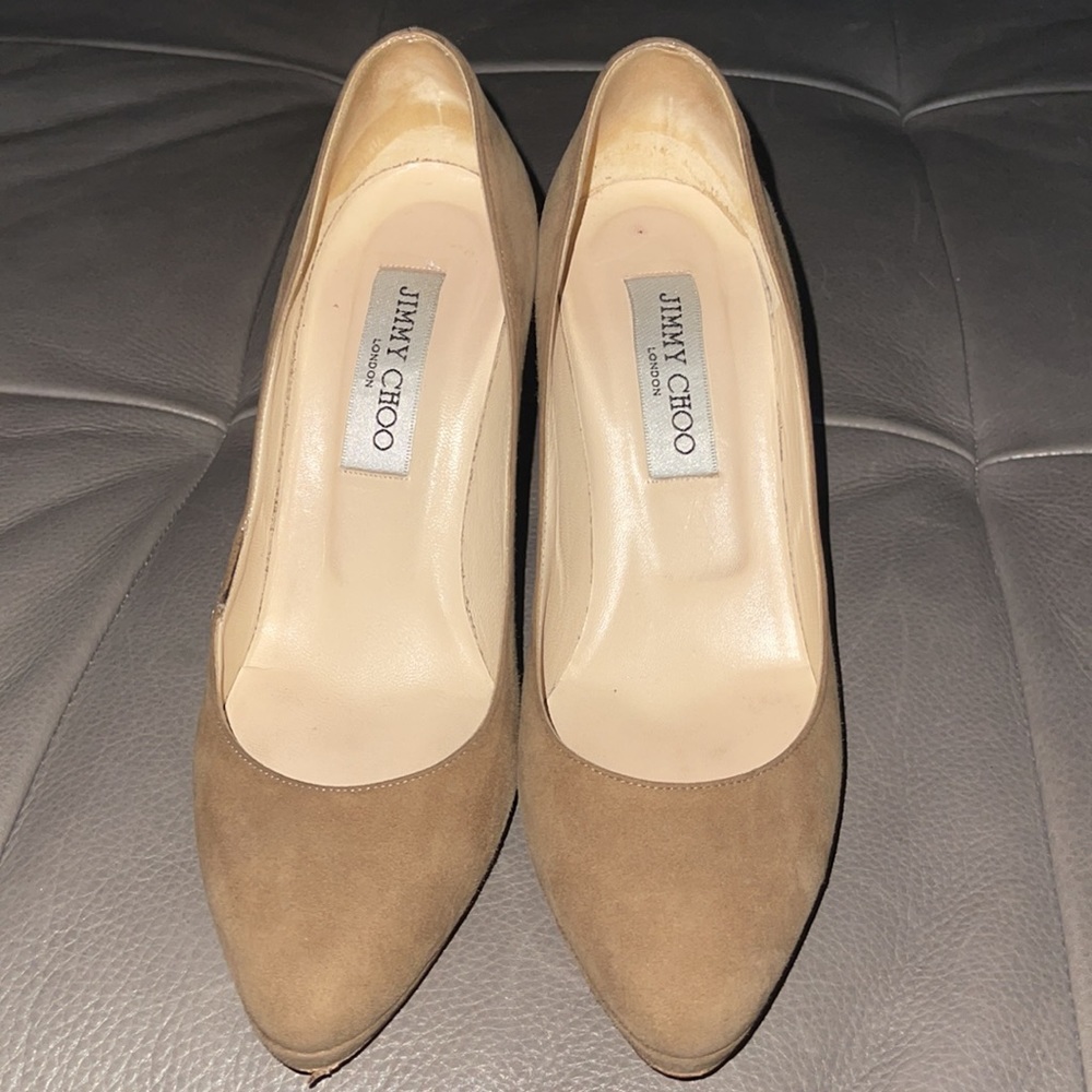 Jimmy Choo London light suede heels size 36.5